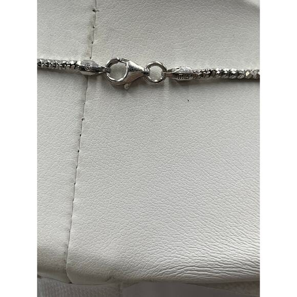 Authentic Italian Sterling Silver Diamond Cut Chain Necklace 16" Hallmarked - Picture 11 of 12